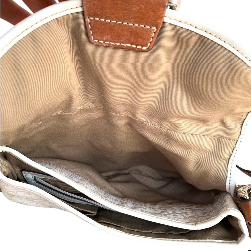 🌵Y2K Vintage Coach Soho Flap White/Tan Handbag Purse - Picture 7 of 12